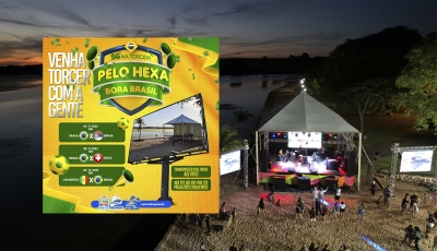 Salto Grande terá telão e palco na Praia dos Coqueiros para assistir jogos do Brasil na Copa do Mundo