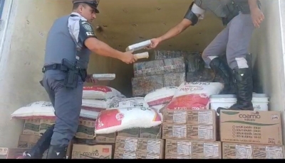 Polícia Militar Rodoviária prende homem com cocaína em caminhão de farinha e óleo em Salto Grande 