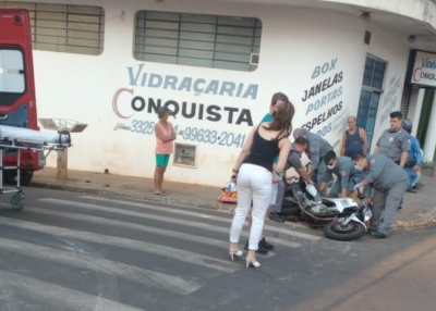 Acidente entre carro e moto deixa uma pessoa ferida em Ourinhos 