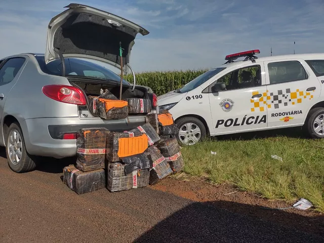 Motorista é preso em flagrante com 240 tabletes de maconha no porta-malas em Ibirarema