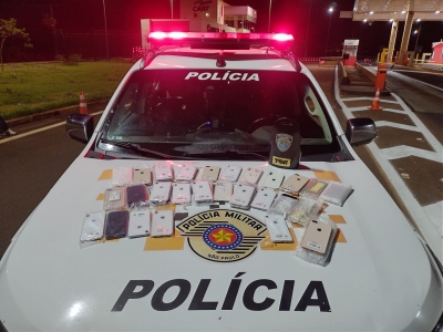 Smartphones contrabandeados são apreendidos em praça de pedágio na Raposo Tavares 
