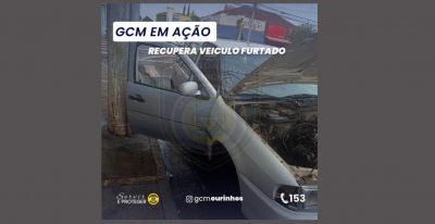 Guarda Civil Municipal de Ourinhos recupera carro furtado na área central 