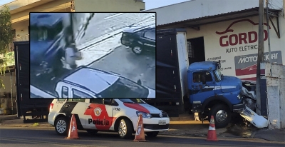 Vídeo mostra idoso salvando menina de 4 anos de ser atropelada por caminhão desgovernado em Ourinhos