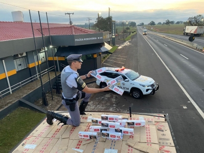 Polícia Rodoviária realiza apreensão de cigarros contrabandeados em Ipaussu