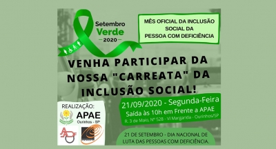APAE de Ourinhos realiza “Carreata da Inclusão Social” na segunda-feira, 21