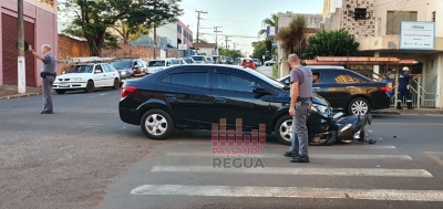 Motociclista fica ferida em colisão em Ourinhos 