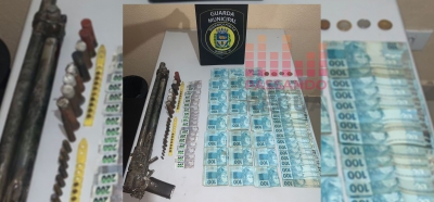 GCM encontra arma de fabricação caseira, munições e mais de R$51 mil com homem que invadiu antigo aterro sanitário em Ourinhos 