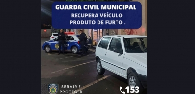 Veículo furtado é encontrado pela Guarda Municipal em Ourinhos