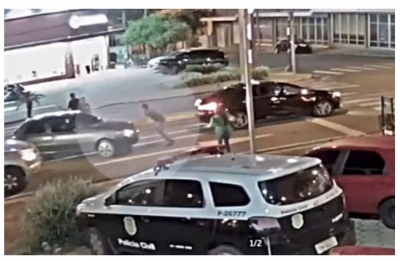 Câmera flagra momento em que policial é atropelado por motorista embriagado na região 