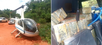 Polícia Federal apreende helicóptero lotado de cocaína após pouso forçado na região