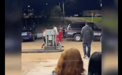 Policiais são agredidos ao atenderem chamado de bagunça em posto desativado na região; vídeo
