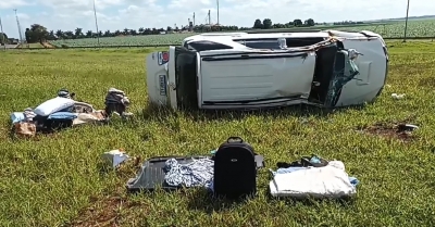 Capotamento deixa ferido em Ourinhos