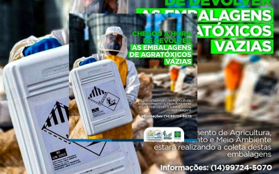 Prefeitura de Salto Grande inicia campanha de recolhimento de embalagens de agrotóxicos