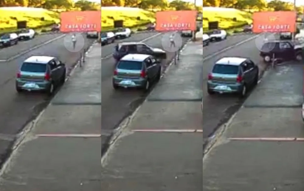 Mulher escapa por pouco de ser atropelada por carro desgovernado na região; vídeo