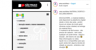 Prefeitura de Ourinhos esclarece a não entrega de material didático físico na Rede Municipal de Educação