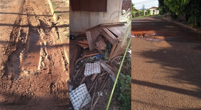 Moradores denunciam buracos, casa abandonada coberta de mato, entulhos e asfalto novo em cima de vazamento em Ourinhos 