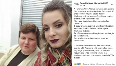 Mãe da universitária Mariana Bazza morre por complicações da Covid