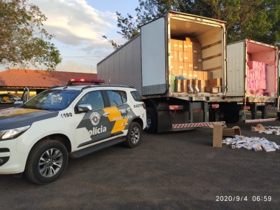 Polícia Rodoviária apreende grande quantidade de cigarros contrabandeados em Ibirarema