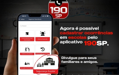  Aplicativo da Polícia Militar ‘190 SP’ agora tem função de chamada de emergência para Segurança Escolar