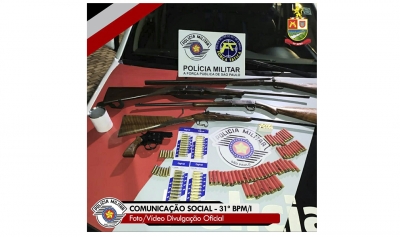Polícia de Ourinhos apreende armas em Chavantes