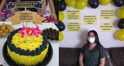 Adolescente comemora festa de 15 anos com tema de quarentena em Santa Cruz do Rio Pardo