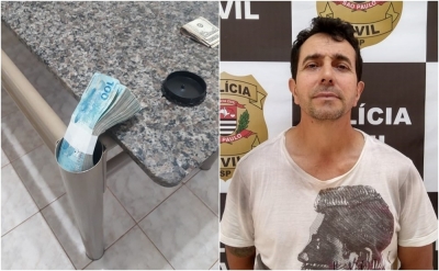 Na lista dos mais procurados do país, preso na região escondia quase R$20 mil em pé de mesa e panela