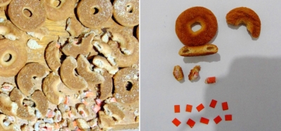 Agentes flagram centenas de papelote de maconha sintética em pacote de bolacha enviado a detento na região 