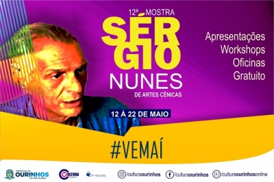 Ourinhos terá a 12ª Mostra Sérgio Nunes entre os dias 12 e 22 de maio