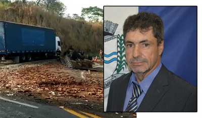 Vereador de cidade da região morre em acidente com caminhão carregado de mandioca