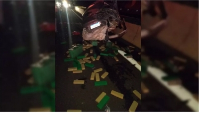 Mulher morre em acidente em carro cheio de maconha na região 