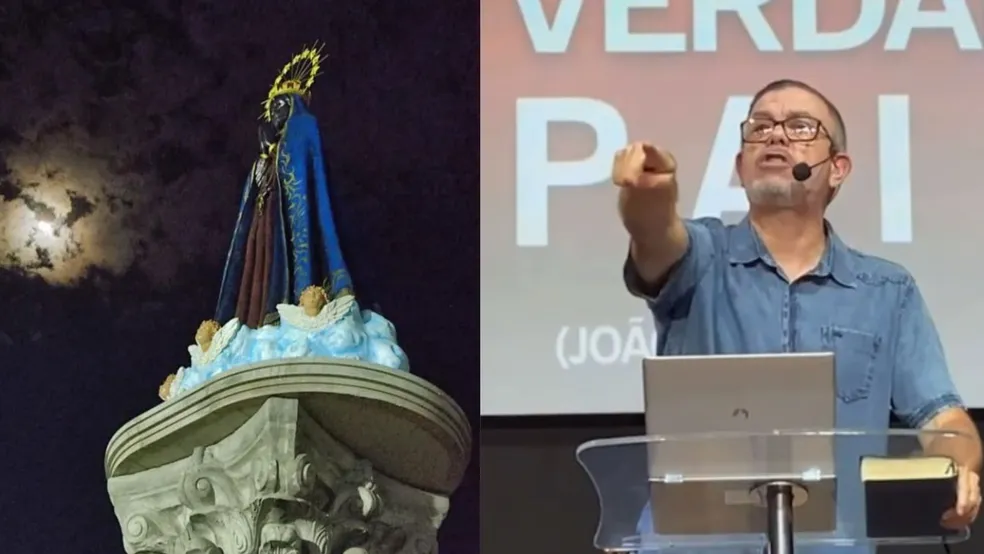 Pastor evangélico causa polêmica ao atacar escultura de Nossa Senhora Aparecida na região; vídeo