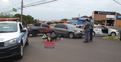Motociclista fica ferido ao bater em carro em Ourinhos 