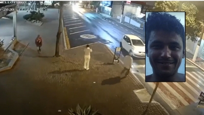 Prefeitura divulga imagens da vítima e autor de homicídio na Praça Mello Peixoto em Ourinhos