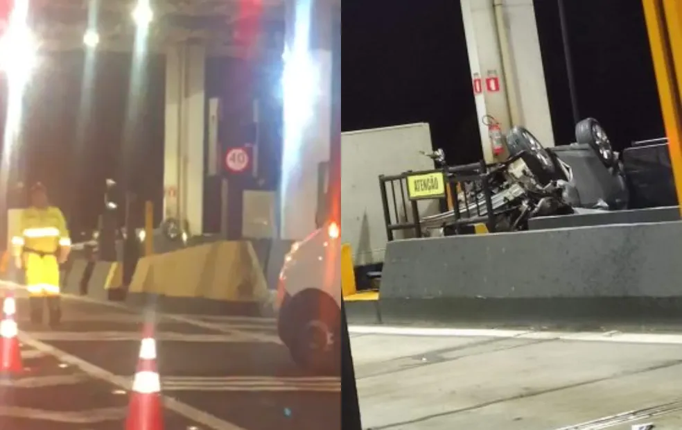 Motorista de 58 anos morre após veículo capotar em praça de pedágio na região 