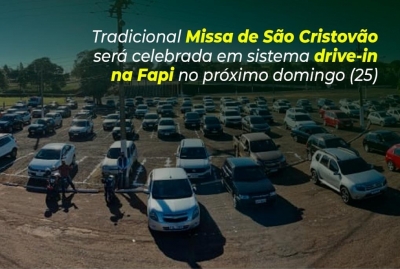 Tradicional Missa se São Cristóvão será no sistema drive-in, neste domingo, 25, na Fapi, em Ourinhos