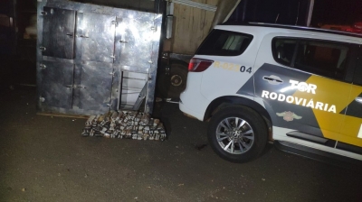 Polícia Rodoviária apreende maconha em freezer escondido em fundo falso de caminhão em Palmital