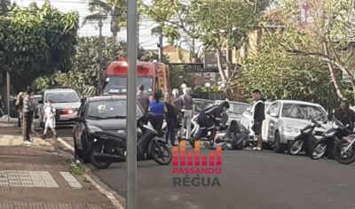 Mulher é atropelada por motociclista em Ourinhos