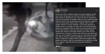 Mulher relata abuso sexual e faz alerta em Ourinhos 