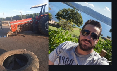 Motociclista morre carbonizado após colidir com trator na PR-151 entre Carlópolis e Ribeirão Claro 