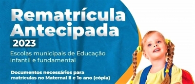 Salto Grande antecipa matrículas e rematrículas para 2023 nas escolas municipais
