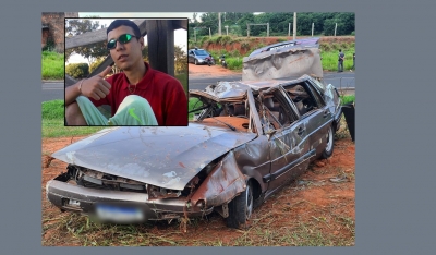 Jovem morre após veículo capotar em vicinal na região