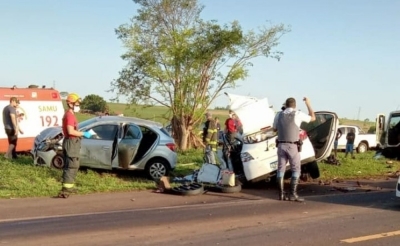 Mulher morre em acidente entre quatro veículos em rodovia da região