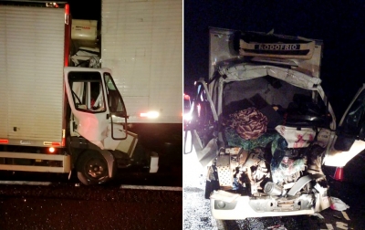 Caminhoneiro morre após bater na traseira de outro caminhão na Raposo Tavares