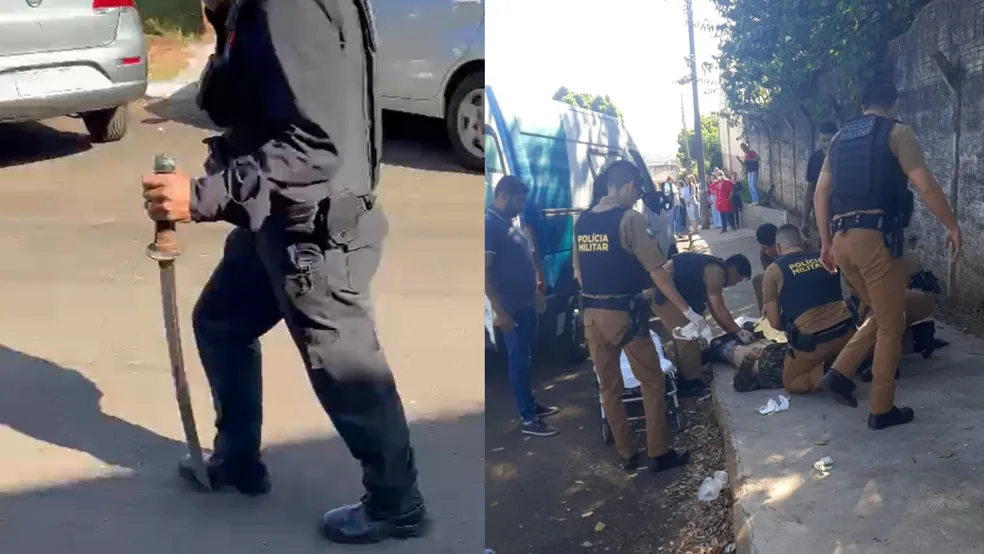 Homem é preso após invadir fórum com espada samurai durante julgamento em Andirá, no Paraná