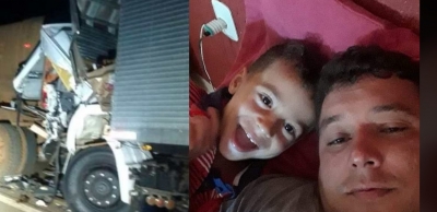 Viraliza vídeo de pai pedindo para Deus não levar filho, em acidente envolvendo três caminhões
