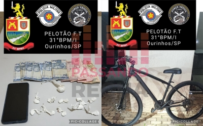Homem é preso por tráfico de drogas e receptação de bicicleta furtada em Ourinhos