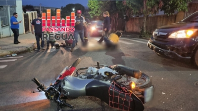 Colisão entre SUV e motocicleta deixa feridos em Ourinhos