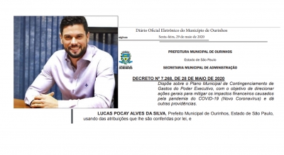 Prefeito Lucas publica decreto e suspende reajuste, antecipação do 13º, horas extras e concurso