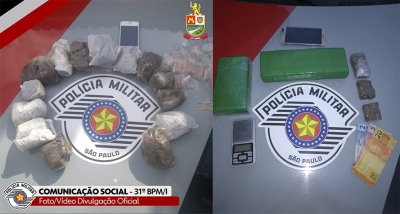 Polícia Militar realiza ações de combate ao tráfico de drogas e prende duas pessoas em Ourinhos 