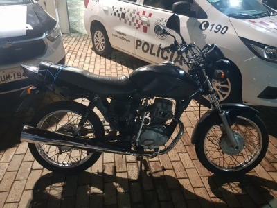 Moto furtada na Cohab em Ourinhos em 2019 é encontrada pela Polícia Militar com adolescente 